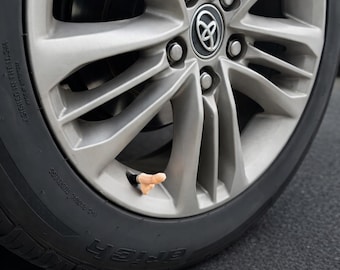 4-Pack Novelty Tire Valve Caps – Peach | Funny Prank Valve Stem Covers