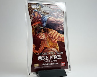 Acrylic Display Case FOR One Piece TCG Sleeved Packs | Fits All Sets | UV Protective | Stand Included