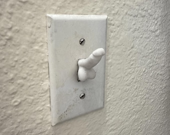 Novelty Light Switch Cap Covers – White, Gag Joke Gift (Set of 4)