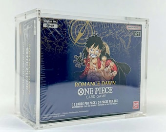 One Piece OP01 White Bottom Booster Box Acrylic Display Case UV Protection Magnetic Lid