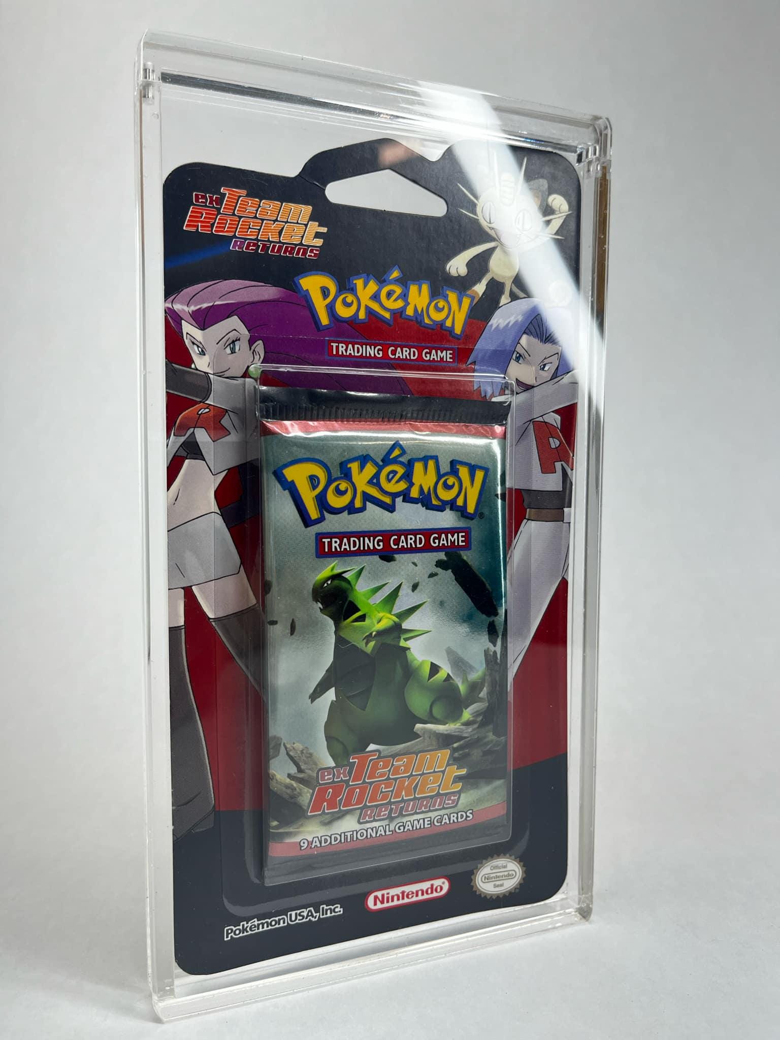 PREORDER – MID ERA Pokémon Acrylic Case Blister Pack Display With Black Stand, TCG Card Holder