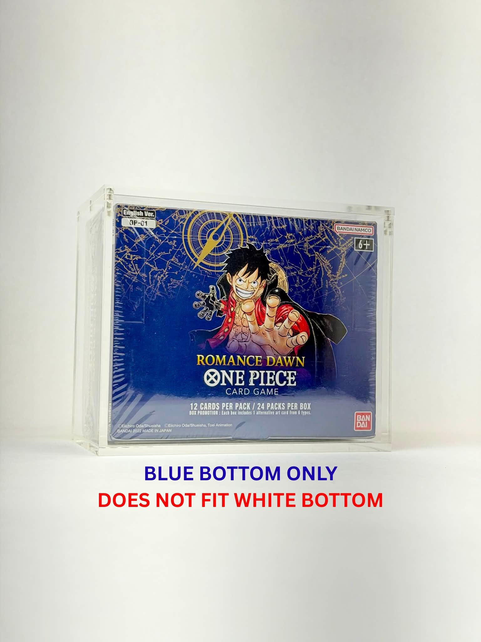 op01 booster box blue bottom One Piece OP01 Blue Bottom Booster Box Acrylic Display Case UV Protection  Magnetic Lid