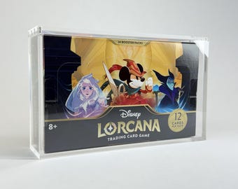 Acrylic Display Case FOR Disney Lorcana Booster Box | Fits All Lorcana Sets | 8-Magnet Lid | Sealed Collector Protector