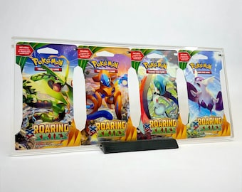 Collector Grade Acrylic Case for Pokémon Sleeved Blister Art Set 4 Pack Display with UV Protection