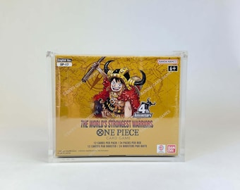Acrylic Display Case FOR One Piece Card Game Premium Booster Box | Fits OP04-OP17 & EB01-EB03 | 8-Magnet Lid | Sealed Collector Protector