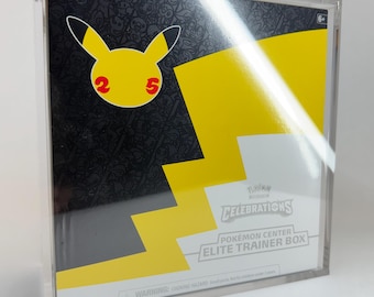 Acrylic Display Case for Pokémon Celebrations PC ETB | 25th Anniversary Elite Trainer Box | Premium Sealed Collector Protector
