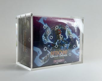 Akryldisplayfodral FÖR Riftbound Booster Box | Passar alla Riftbound Boxar | Lock med 8 magneter | Förseglat samlarskydd