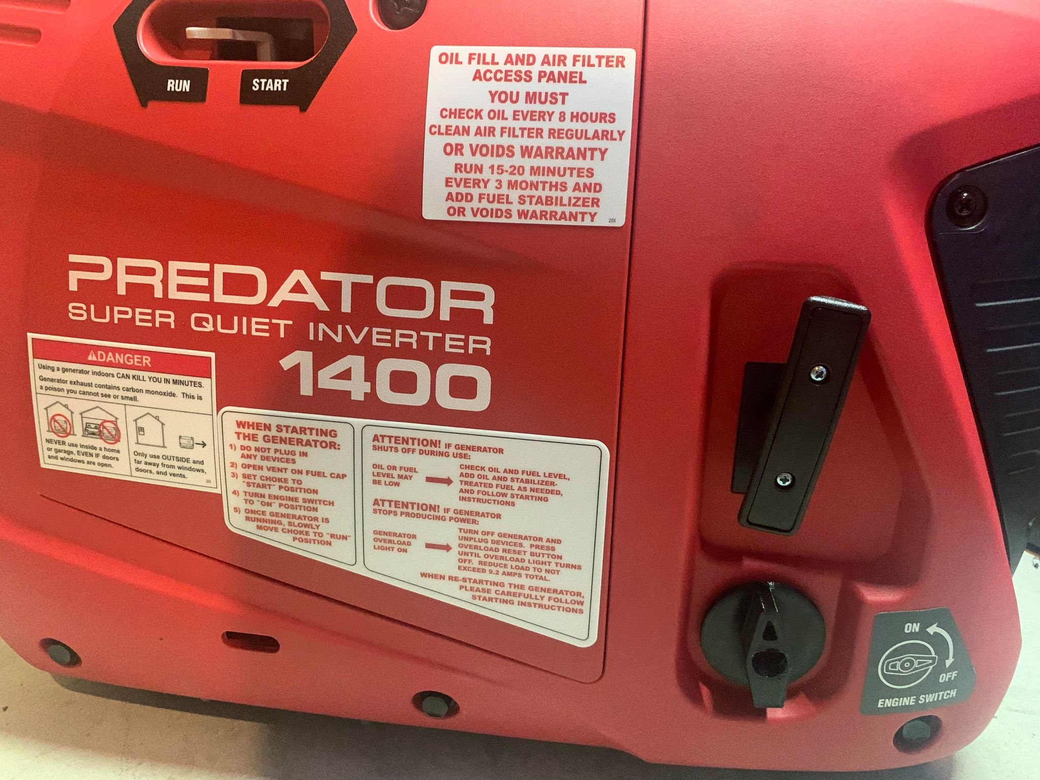 PREDATOR 1400 Watt Super Quiet Inverter Generator Engine Etsy