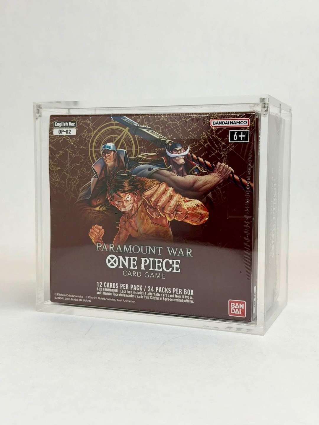 one piece booster box paramount war OP2 Premium Acrylic Display Case Trading card game (TCG) released by Carddass and licensed by Shueisha One Piece Card Game Japanese