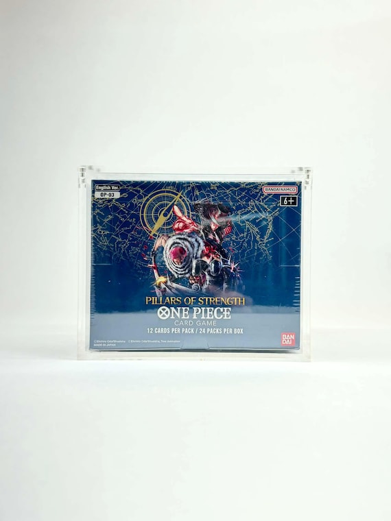 one piece booster box op03 One Piece OP03 Booster Box Acrylic Display Case UV Protection Magnetic Lid