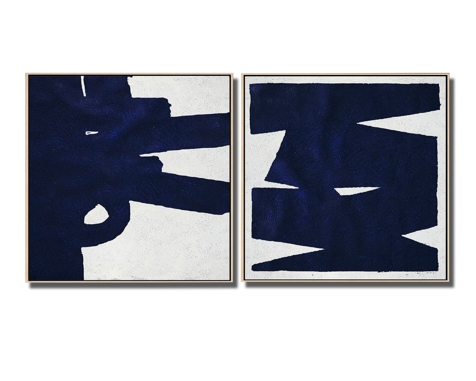 Dark Blue Abstract Painting Blue White Abstract Original Etsy