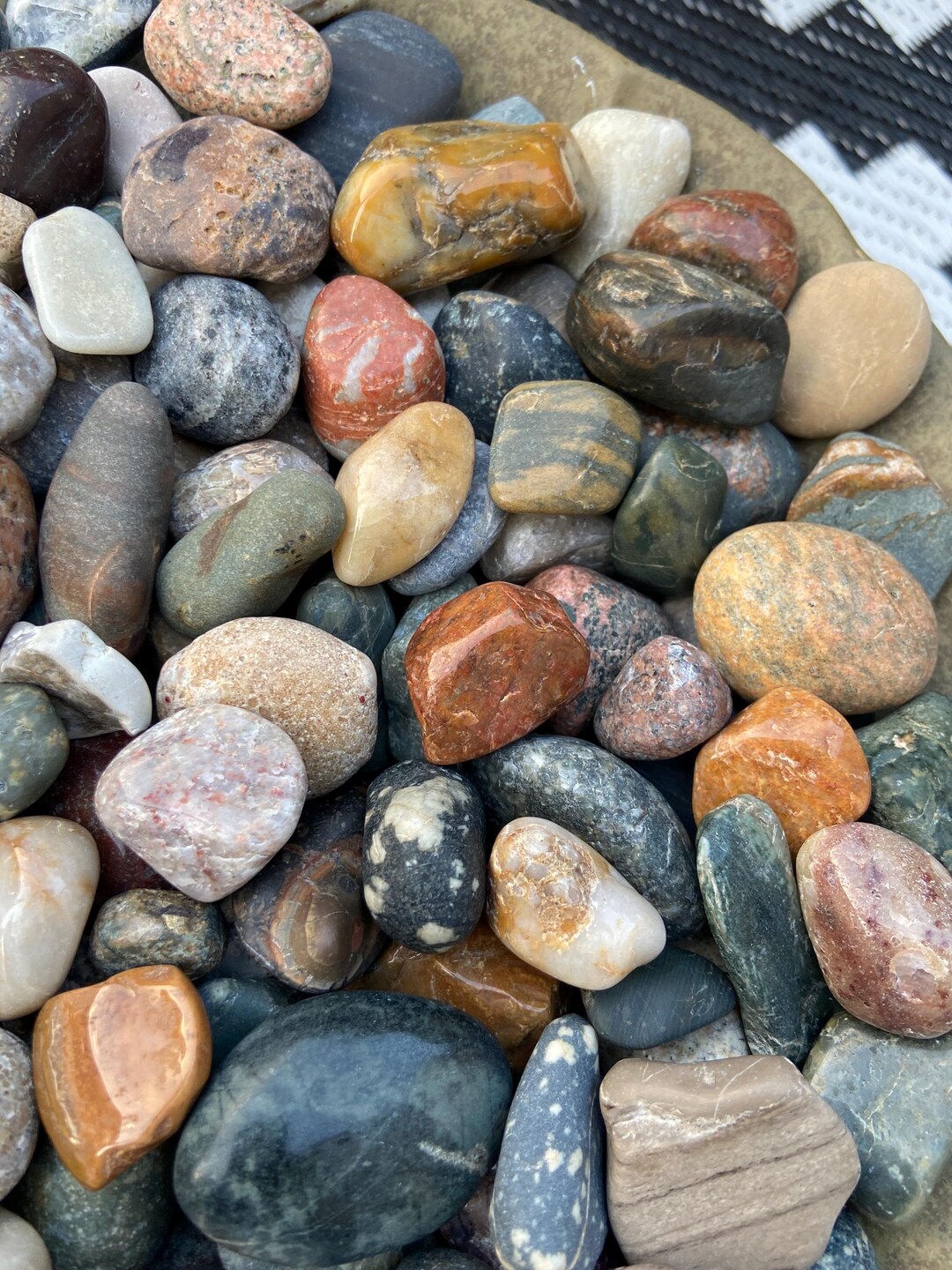 Silver Michigan Rocks 1.5lb Michigan Polished Rocks/ Michigan Tumbled Rocks & Minerals/ Rock ...