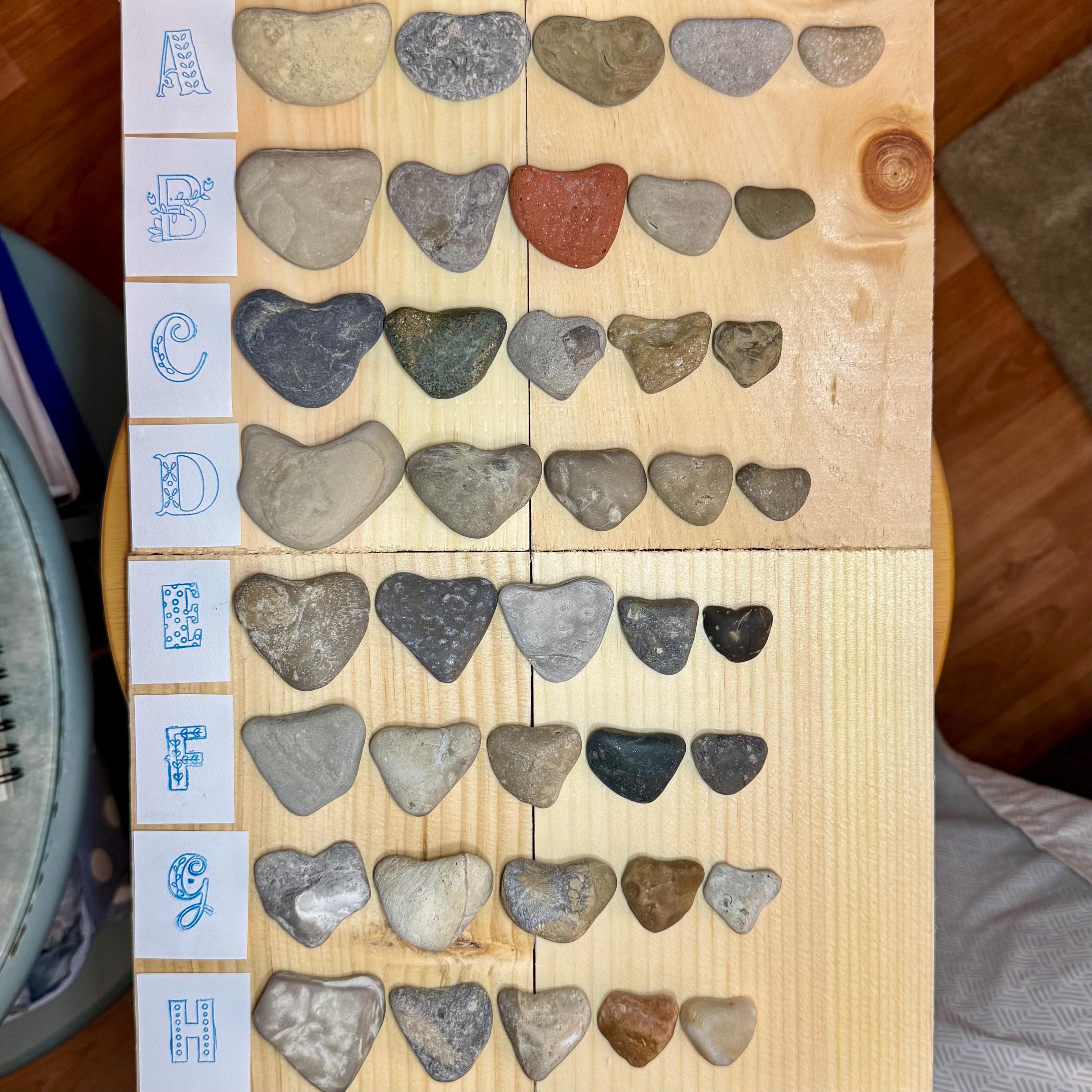 5 Natural Heart Rocks, Assorted Heart Stones, Wedding Heart Favor ...