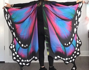 Swallowtail shaded large wing, Halloween, fun wings, butterfly, fly, soar, mom costume, purple, blue, orange, fun gift