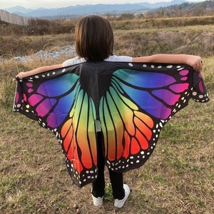 As Buzzfeed featured, Age 5-10, Medium Butterfly wings, active, kid gift, gift under25, gift for kids, dance recital, US seller, womanowned Rainbow