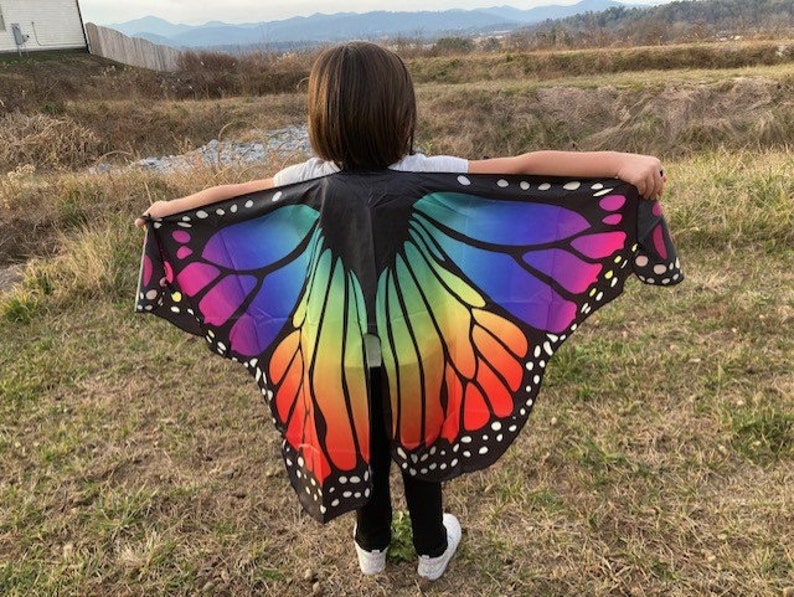 As Buzzfeed featured, Age 5-10, Medium Butterfly wings, active, kid gift, gift under25, gift for kids, dance recital, US seller, womanowned Rainbow