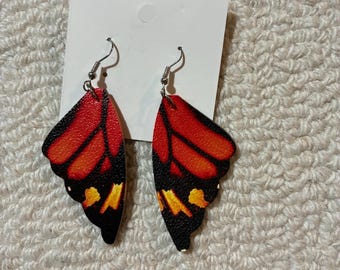 Lightweight Blue, purple or orange Butterfly Earrings: Fun Fluttering Jewelry monarch nature