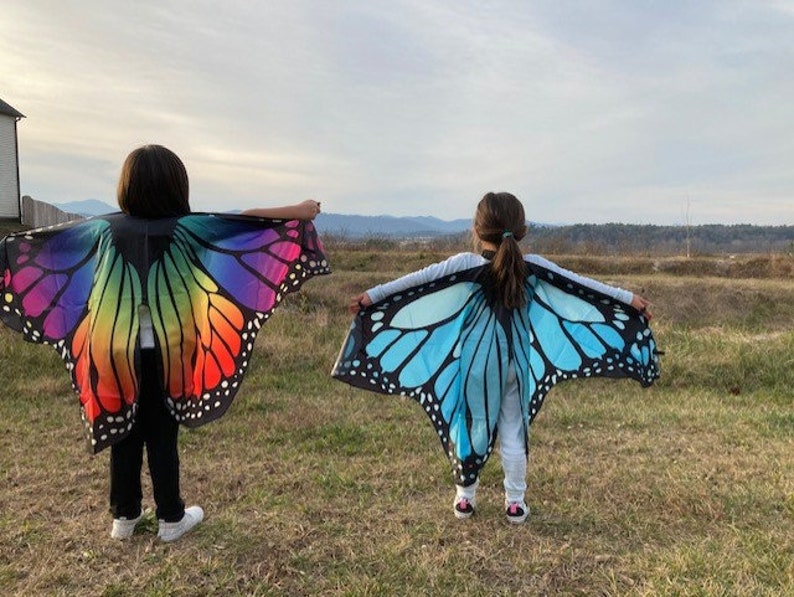 As Buzzfeed featured, Age 5-10, Medium Butterfly wings, active, kid gift, gift under25, gift for kids, dance recital, US seller, womanowned Blue