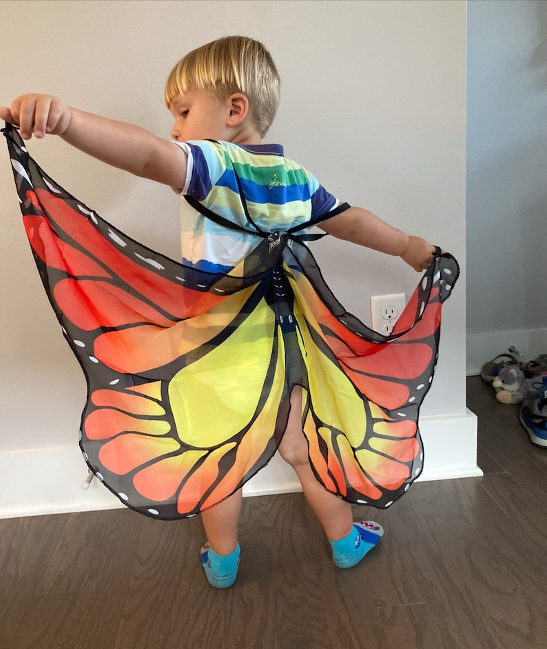 Mini Butterfly wings, for kids ages 1 to 5ish, costume, playtime, birthday, kids gift under 20, Kids yoga, imagination, game, 44 , recital image 3