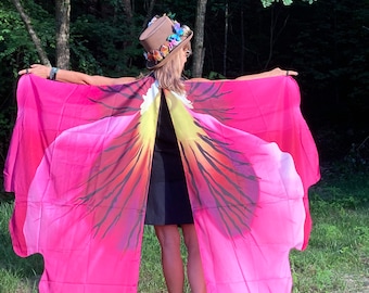Dramatic Pansy Flower Wings: Festival Costume, Purple or pink Spring Bloom
