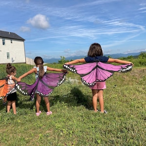 Mini Butterfly wings, for kids ages 1 to 5ish, costume, playtime, birthday, kids gift under 20, Kids yoga, imagination, game, 44 ", recital