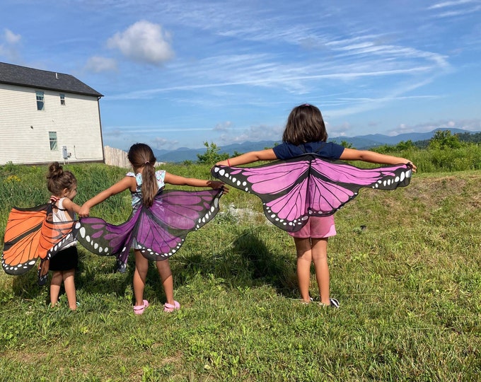 Mini Butterfly wings, for kids ages 1 to 5ish, costume, playtime, birthday, kids gift under 20, Kids yoga, imagination, game, 44 ", recital