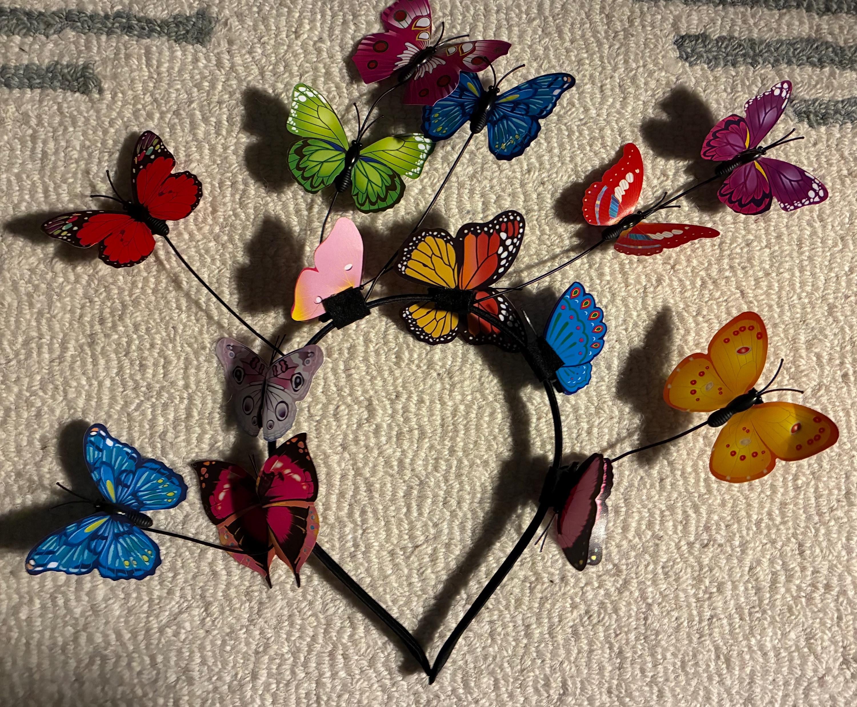 Butterfly Headband: Pink & Blue, Many Colors, Hair Accessory  display picture 1