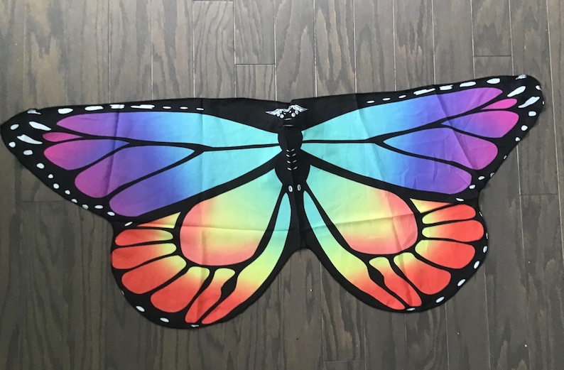 Mini Butterfly wings, for kids ages 1 to 5ish, costume, playtime, birthday, kids gift under 20, Kids yoga, imagination, game, 44 , recital Rainbow