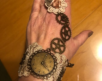 Steampunk Schmetterling Zahnradschmuck, Armband, Halskette, cooles Detail Karneval