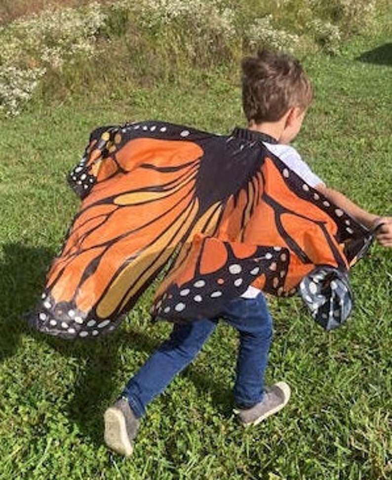 As Buzzfeed featured, Age 5-10, Medium Butterfly wings, active, kid gift, gift under25, gift for kids, dance recital, US seller, womanowned Orange