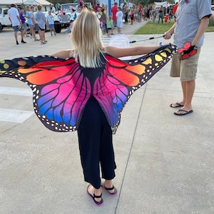 As Buzzfeed featured, Age 5-10, Medium Butterfly wings, active, kid gift, gift under25, gift for kids, dance recital, US seller, womanowned Pink Rainbow