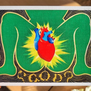 Anatomisches Herz Kunstdruck Selbstliebe Ukrainische Malerei - Göttin Postkarte Selbstliebe Poster, Lowbrow Pop Surrealismus von Künstler mARTishasea