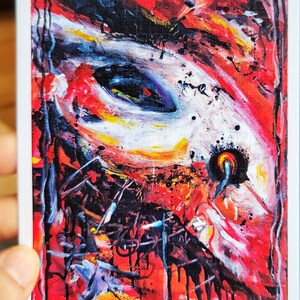 Impresión asociativa de arte abstracto de Ganesh, pintura ucraniana popular eslava, póster metafórico negro y rojo, decoración psicológica del artista mARTishasea