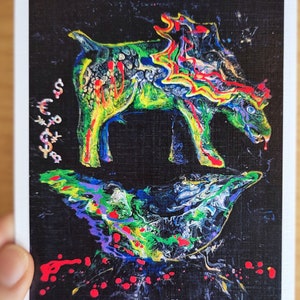 Dinosaurier Kunst Jurassic Park Druck Ukrainische Triceratops Malerei - Opfergeist Abstraktes Tier Poster vom Künstler mARTishasea