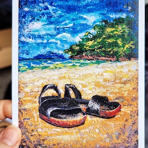 Arte marittima Miami Stampa Sandali sulla spiaggia Dipinto - Poster di scarpe da donna ucraina, Paesaggio dell'artista mARTishasea