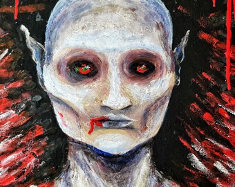 Nosferatu Art Vampire Print, Count Orlok Gothic Horror Poster, Dark Fantasy Wall Decor by Ukrainian Artist mARTishasea