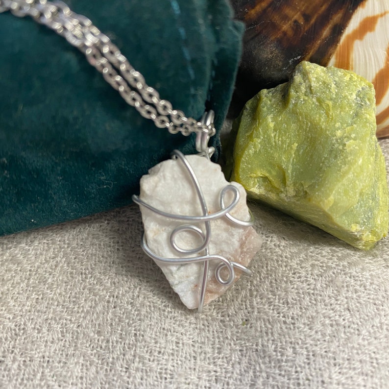 Sky Blue Quartz Necklace Metaphysical Jewelry Crystals
