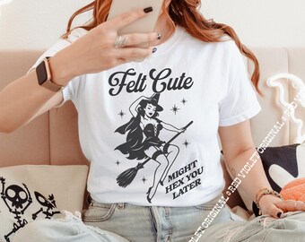 Vous serez peut-être un sortilège mignon plus tard, une saison effrayante, sorcière rétro, t-shirt graphique Comfort Colors®, goule girly, sorcières, chemise d'art esthétique Mid-Century des années 50