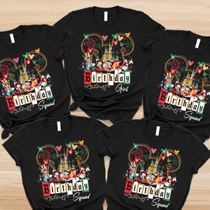 Christmas Disney 2025 Birthday T-Shirts, Disney Birthday Trip Shirt, Winter December Xmas Holiday Birthday Squad Shirt, Disney Family Shirt