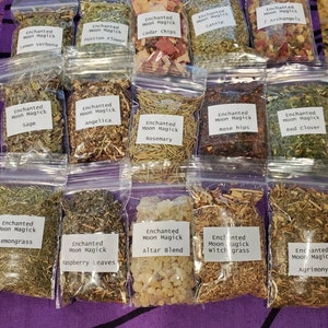 Herb Starter Kit, 25 herbs. Wiccan herbs, Witchcraft, Altar, Ritual, Spells. Make your own selection of 25 different herbs.