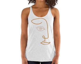 Women's Racerback Tank Art face