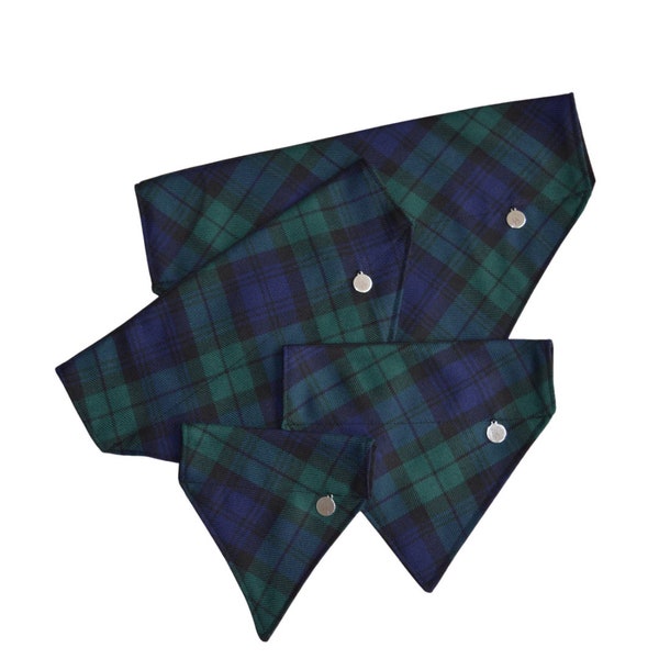 Black Watch Tartan Dog Bandana / highland / traditional / neckerchief / neck wear / dapper dog / stylish dog / dog accessories