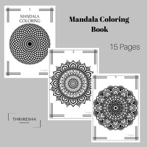 15 Libro da colorare Mandala stampabile / Pagine da colorare per adolescenti e adulti l Rilassamento, Meditazione e Stress / PDF stampabile / Download istantaneo