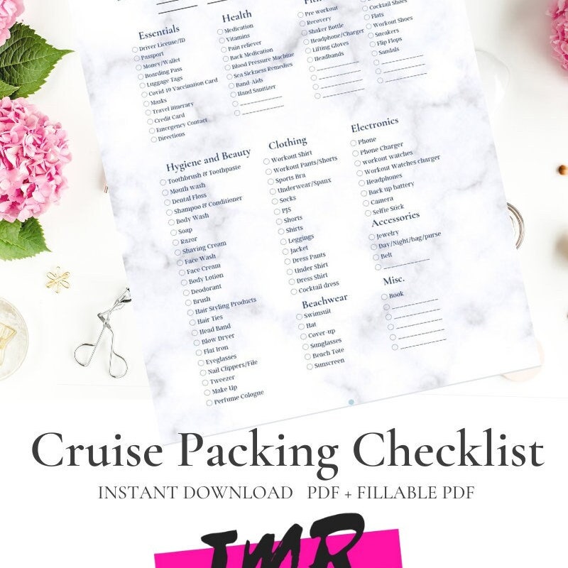 Cruise Packing List Etsy