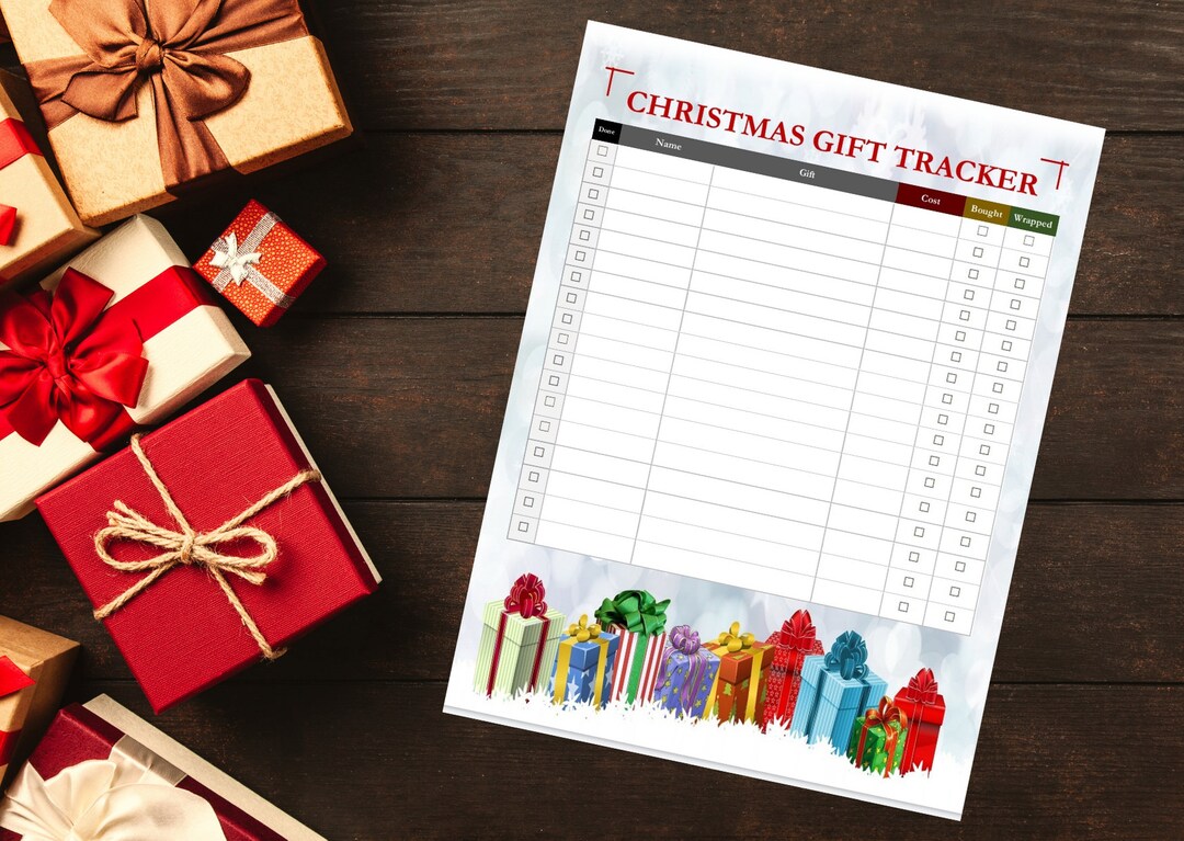 Christmas Checklist, Christmas Gift List, Printable Gift List ...
