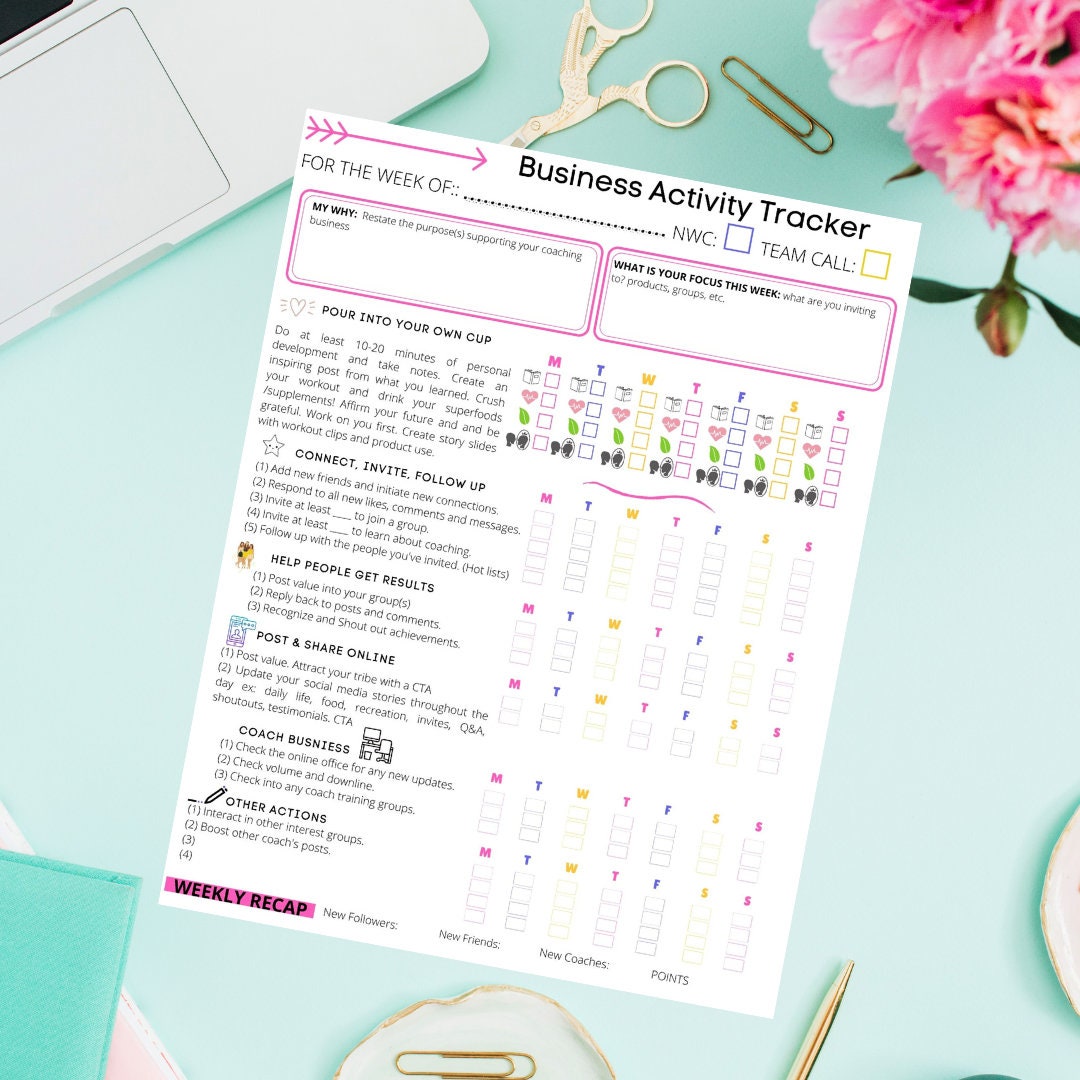 Buy Power Hour Business Activity Tracker Printable PDF Instant
