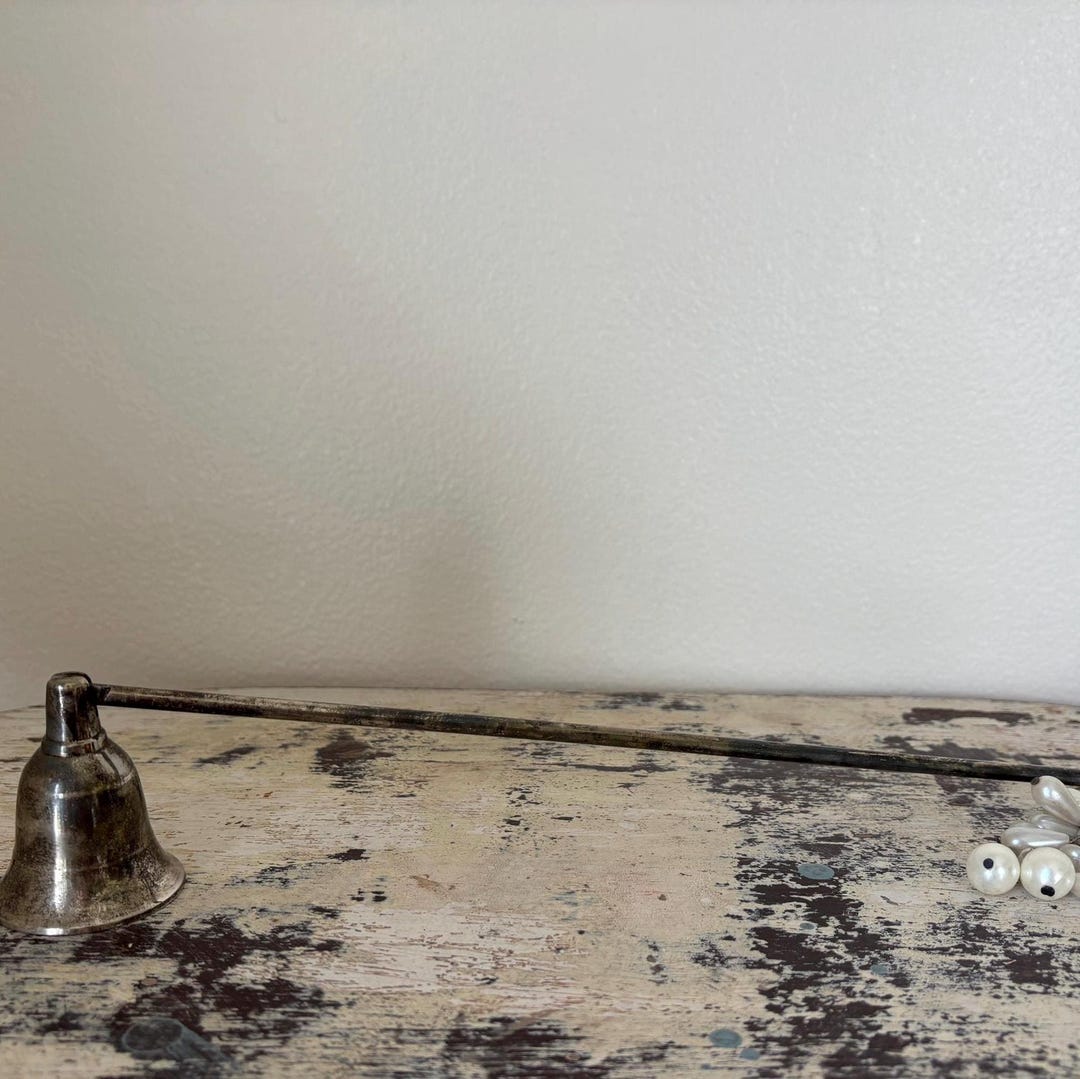 Vintage Candle Snuffer With Faux Pearls & Long Brass Handle – Tassel ...