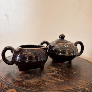 Vintage Japanese Painted Cream and Sugar Set
