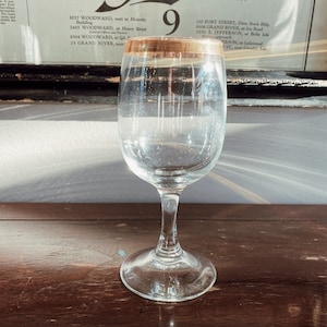 Vintage Gold Rim Wine Glass