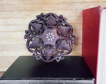 Vintage Handcarved Wooden Trivet Made in India